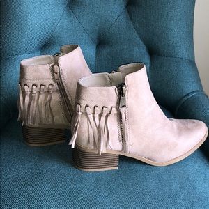 Suede Fringe Booties